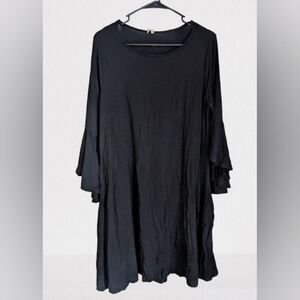BOGO Beeson River Black Dress with Bell Sleeves- 1X